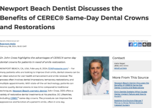 Newport Beach Dentist on CEREC Crowns